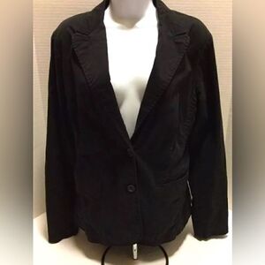 New York & Company Womens Black Lined Cotton Stretch Blazer Jacket Coat - Size M